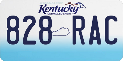 KY license plate 828RAC
