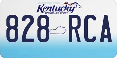 KY license plate 828RCA