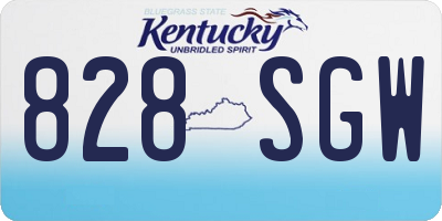 KY license plate 828SGW