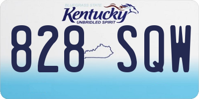 KY license plate 828SQW