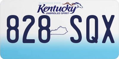 KY license plate 828SQX