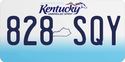 KY license plate 828SQY