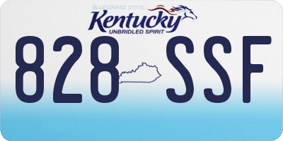 KY license plate 828SSF