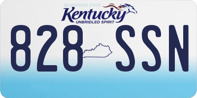 KY license plate 828SSN