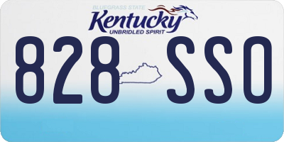 KY license plate 828SSO