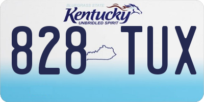 KY license plate 828TUX