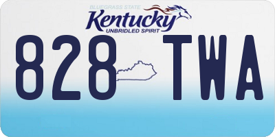 KY license plate 828TWA