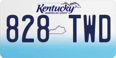 KY license plate 828TWD