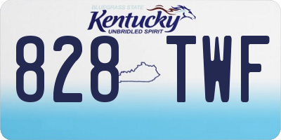 KY license plate 828TWF