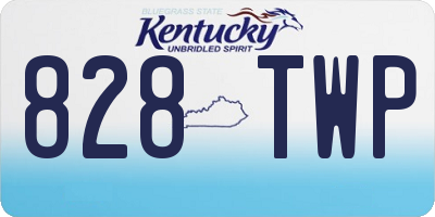 KY license plate 828TWP