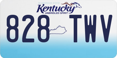 KY license plate 828TWV