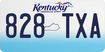 KY license plate 828TXA