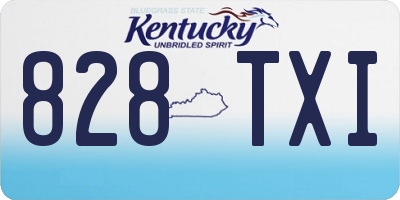 KY license plate 828TXI