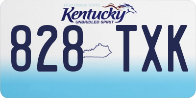 KY license plate 828TXK