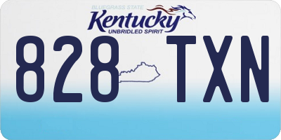 KY license plate 828TXN