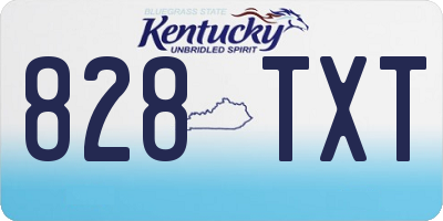 KY license plate 828TXT
