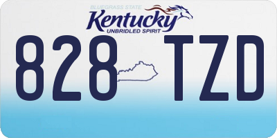KY license plate 828TZD