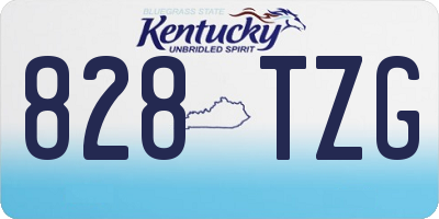 KY license plate 828TZG