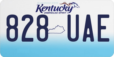 KY license plate 828UAE
