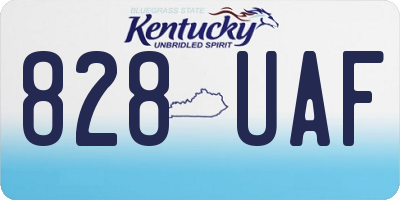 KY license plate 828UAF