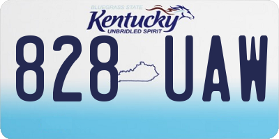 KY license plate 828UAW