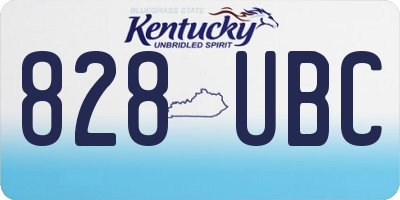 KY license plate 828UBC