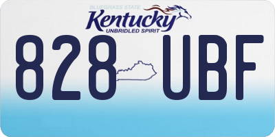 KY license plate 828UBF