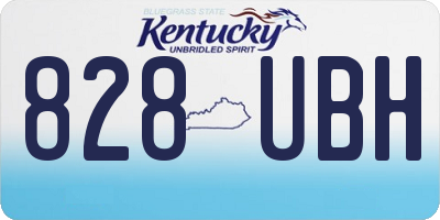 KY license plate 828UBH