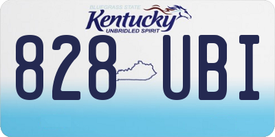 KY license plate 828UBI