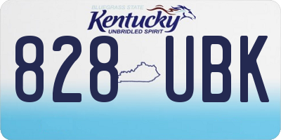KY license plate 828UBK