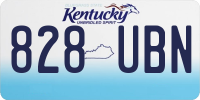 KY license plate 828UBN