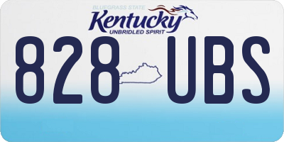 KY license plate 828UBS