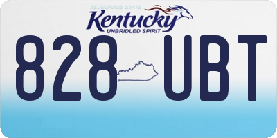 KY license plate 828UBT