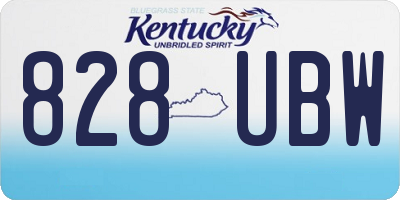 KY license plate 828UBW