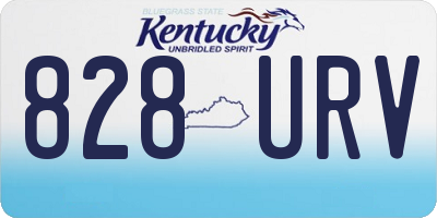 KY license plate 828URV