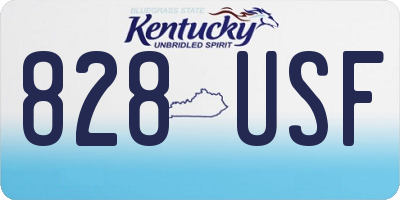 KY license plate 828USF