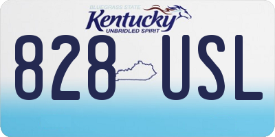 KY license plate 828USL