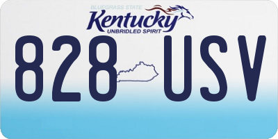 KY license plate 828USV