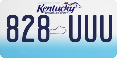 KY license plate 828UUU