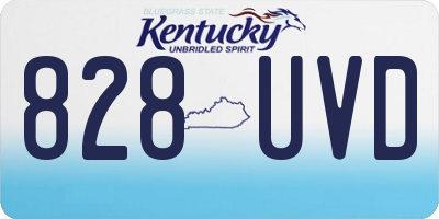 KY license plate 828UVD