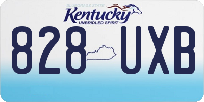 KY license plate 828UXB