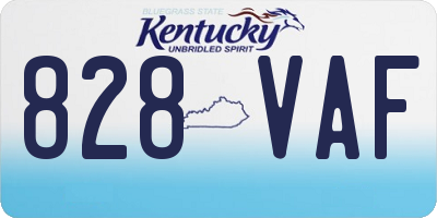 KY license plate 828VAF