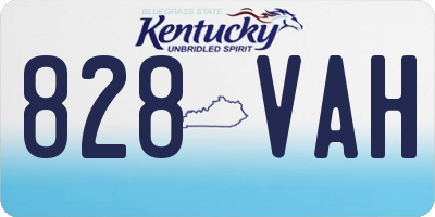 KY license plate 828VAH