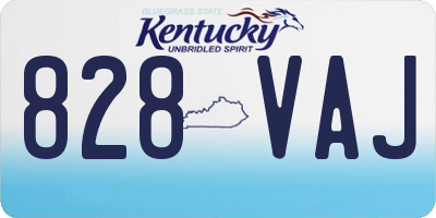 KY license plate 828VAJ