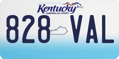 KY license plate 828VAL