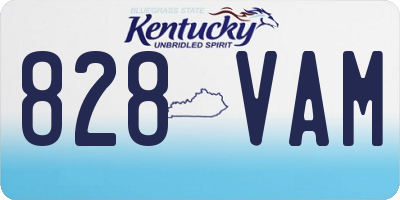 KY license plate 828VAM