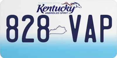 KY license plate 828VAP