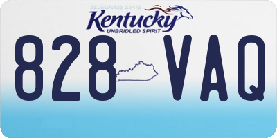 KY license plate 828VAQ