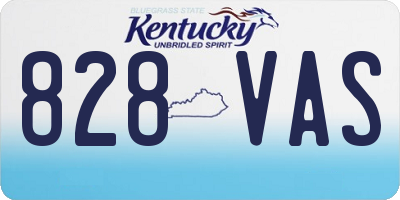KY license plate 828VAS