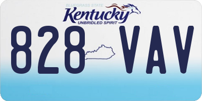 KY license plate 828VAV
